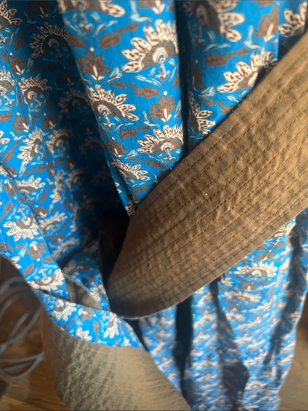 Tuckernuck Royal Blue Floral Midi Dress with Puff Sleeves - Picture 7 of 9